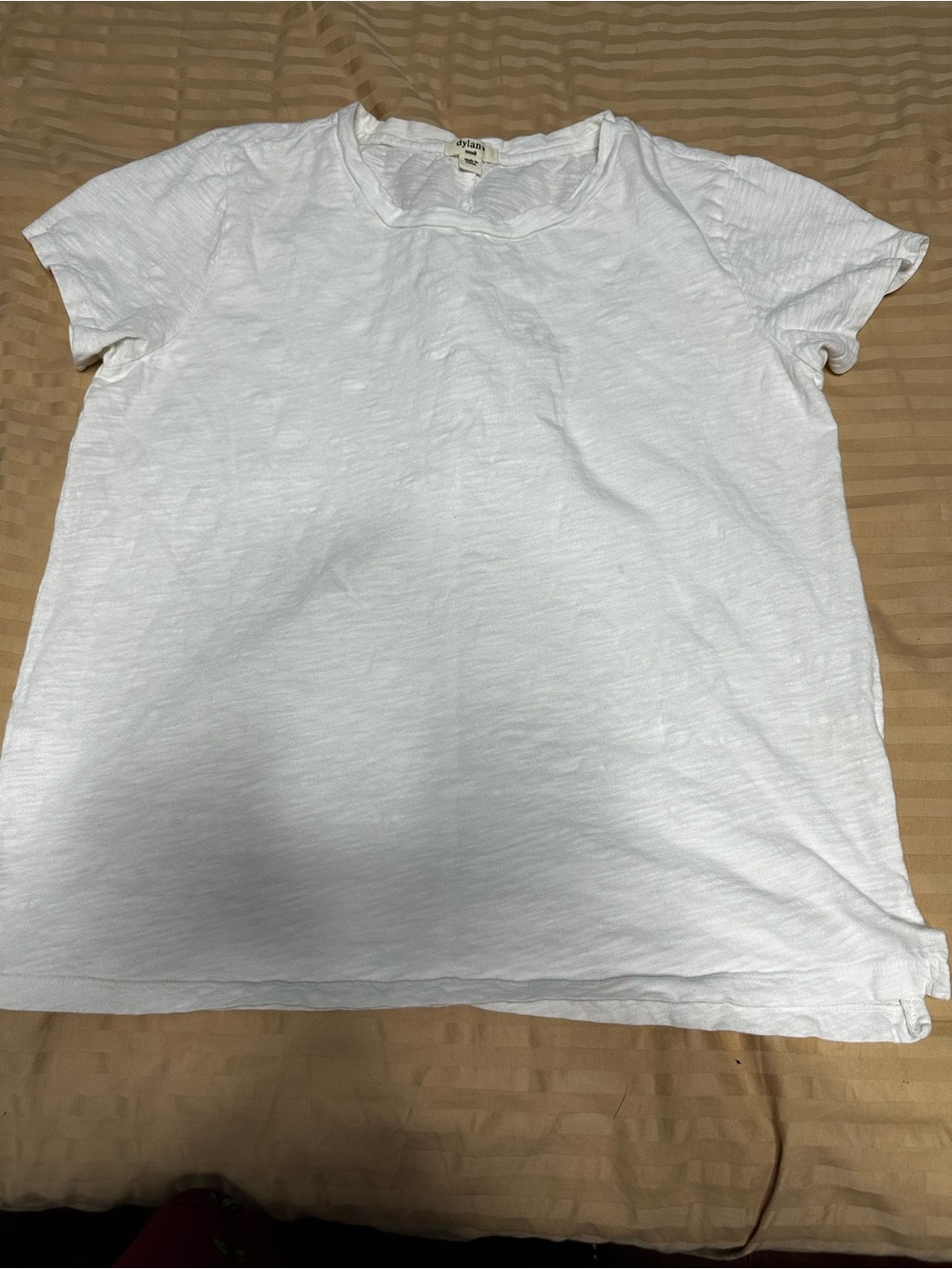 Dylan White 100% Cotton Slub Crew Neck T-Shirt Size Small
